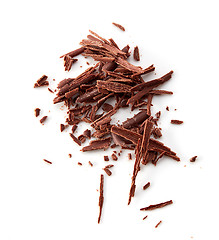 Image showing chocolate shavings on white background