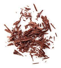 Image showing chocolate shavings on white background