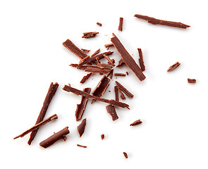 Image showing chocolate shavings on white background