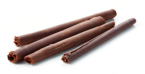 Image showing chocolate sticks on white background