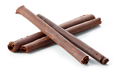 Image showing chocolate sticks on white background