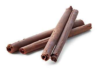 Image showing chocolate sticks on white background