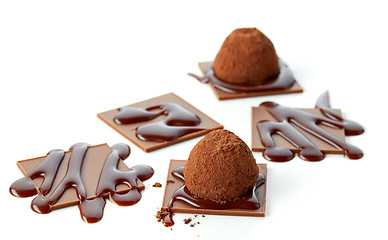 Image showing chocolate decors and truffles
