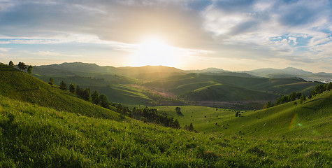 Image showing Beauty dawn in the mountains