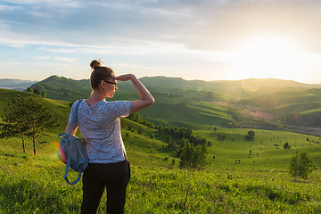 Image showing Woman in Altai mountain