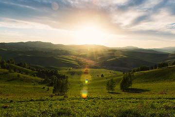 Image showing Beauty dawn in the mountains