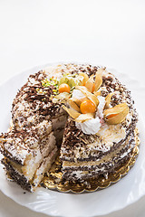 Image showing cake with walnuts and physalis