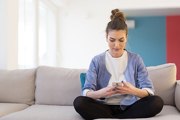 Image showing woman using mobile phone