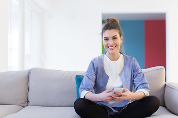 Image showing woman using mobile phone