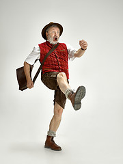 Image showing Portrait of Oktoberfest man, wearing a traditional Bavarian clothes