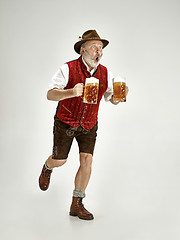 Image showing Portrait of Oktoberfest man, wearing a traditional Bavarian clothes