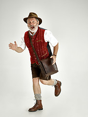 Image showing Portrait of Oktoberfest man, wearing a traditional Bavarian clothes