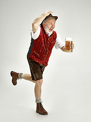 Image showing Portrait of Oktoberfest man, wearing a traditional Bavarian clothes