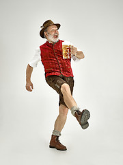 Image showing Portrait of Oktoberfest man, wearing a traditional Bavarian clothes