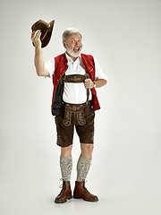 Image showing Portrait of Oktoberfest man, wearing a traditional Bavarian clothes