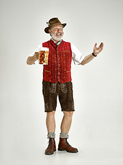 Image showing Portrait of Oktoberfest man, wearing a traditional Bavarian clothes