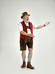 Image showing Portrait of Oktoberfest man, wearing a traditional Bavarian clothes