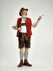 Image showing Portrait of Oktoberfest man, wearing a traditional Bavarian clothes