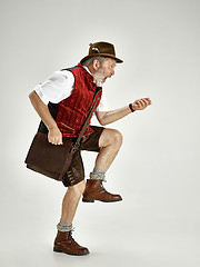 Image showing Portrait of Oktoberfest man, wearing a traditional Bavarian clothes