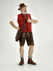 Image showing Portrait of Oktoberfest man, wearing a traditional Bavarian clothes