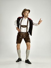 Image showing Portrait of Oktoberfest man, wearing a traditional Bavarian clothes