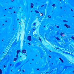 Image showing Abstract oil paints background in a blue colours.