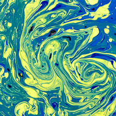 Image showing Duotone abstract marble effect painting background.