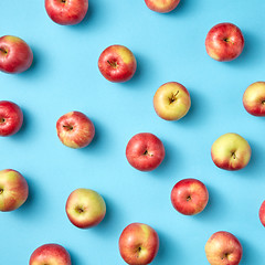 Image showing Fruit apples pattern on blue.