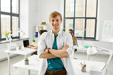 Image showing man with crossed hands at office