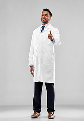 Image showing indian doctor or scientist showing thumbs up