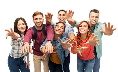 Image showing group of happy students over white background