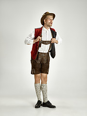 Image showing Portrait of Oktoberfest man, wearing a traditional Bavarian clothes