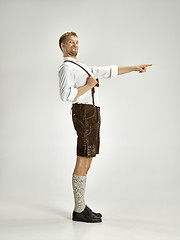 Image showing Portrait of Oktoberfest man, wearing a traditional Bavarian clothes