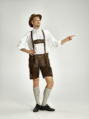 Image showing Portrait of Oktoberfest man, wearing a traditional Bavarian clothes