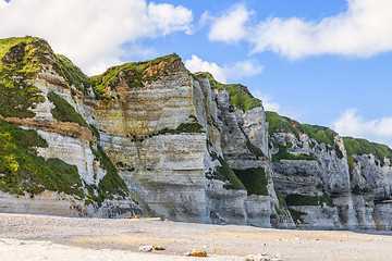 Image showing Coastal Rocky Wall in Normandy