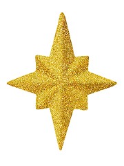 Image showing Gold Christmas star on white