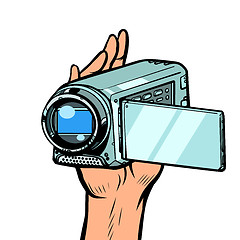 Image showing portable hand-held video camera