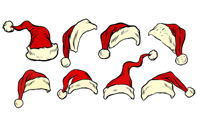 Image showing Santa hat collection set