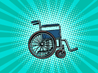 Image showing empty wheelchair. human health, rehabilitation and inclusion