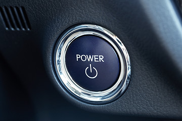 Image showing Power button of a car