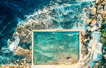 Image showing Rock pool on the coast of Sydney Australia