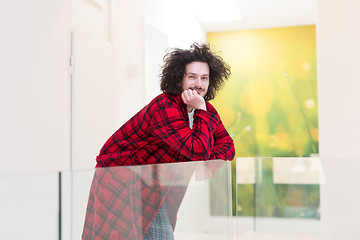 Image showing portrait of young man in bathrobe