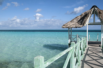 Image showing Wooden pier in the Caribbean.