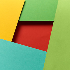 Image showing Geometric frame from colorful paper with soft shadows.