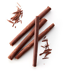 Image showing chocolate sticks on white background