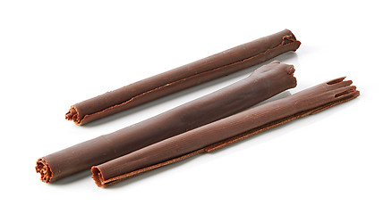 Image showing chocolate sticks on white background