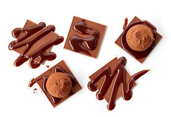 Image showing chocolate decors and truffles
