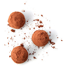 Image showing chocolate truffles covered with cocoa