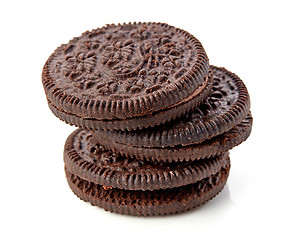 Image showing stack of chocolate cookies