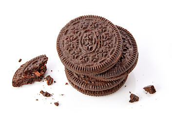Image showing stack of chocolate cookies